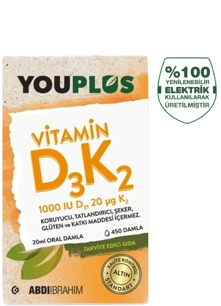 Youplus Vitamin D3K2 20 Damla