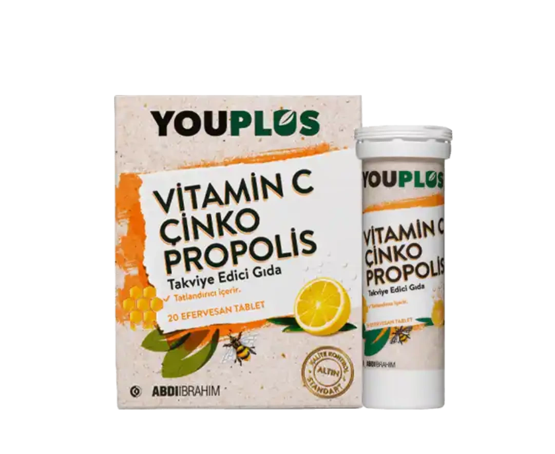 Youplus C Vitamini Çinko Propolis Efervesan 20 Tablet