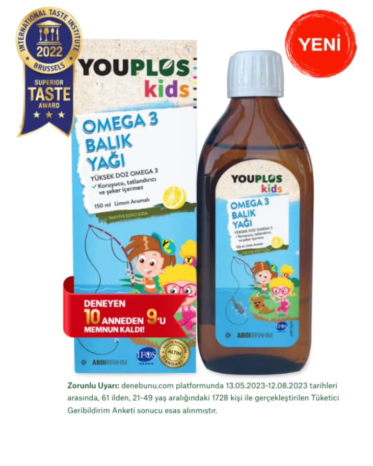 Youplus Kids Omega 3 Balık Yağı 150 ML Şurup