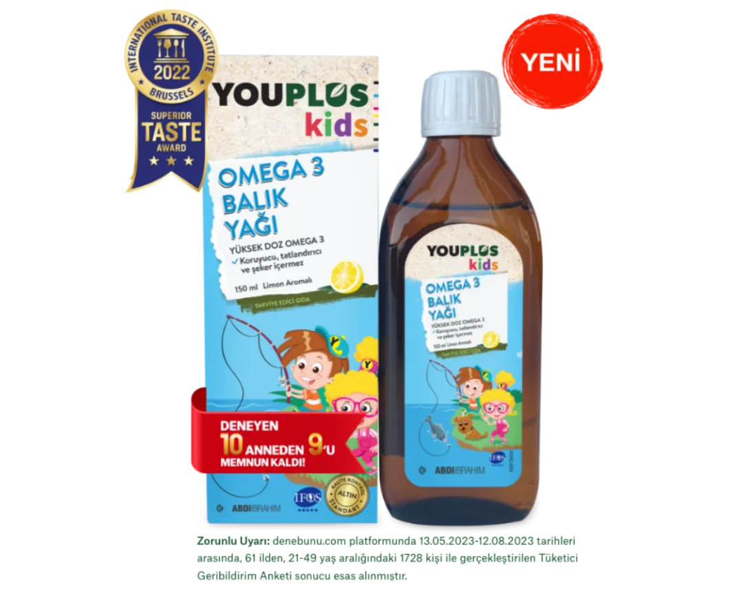 Youplus Kids Omega 3 Balık Yağı 150 ML Şurup