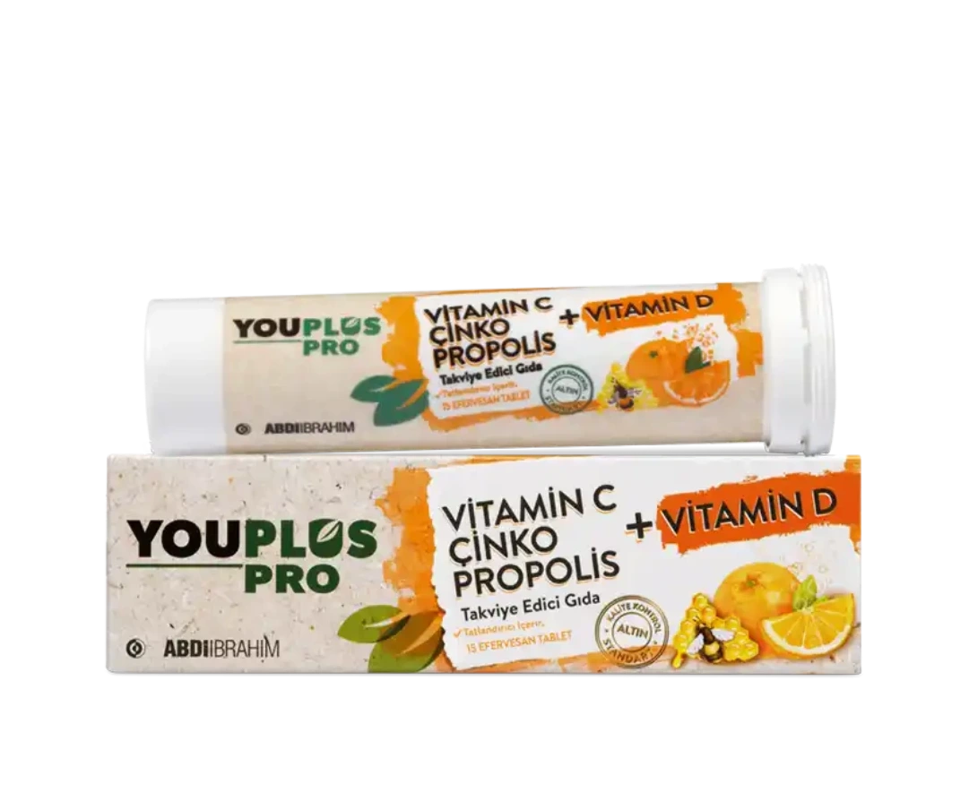 Youplus Pro C Vitamin D Vitamin Çinko Propolis Efervesan 15 Tablet