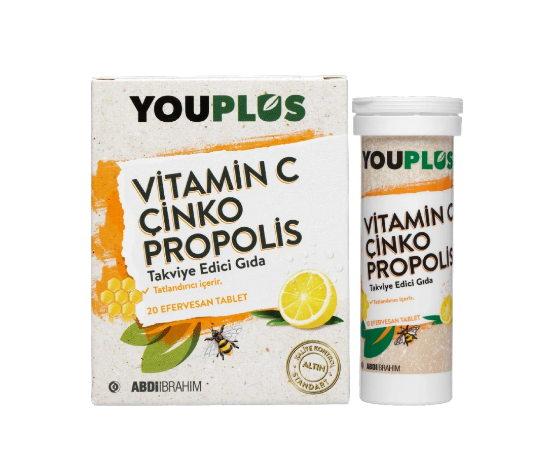 Youplus C Vitamini Çinko Propolis Efervesan 20 Tablet